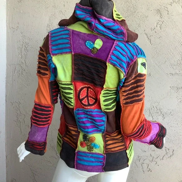 Colorful Patchwork Women's Jacket - Picture 6 of 10